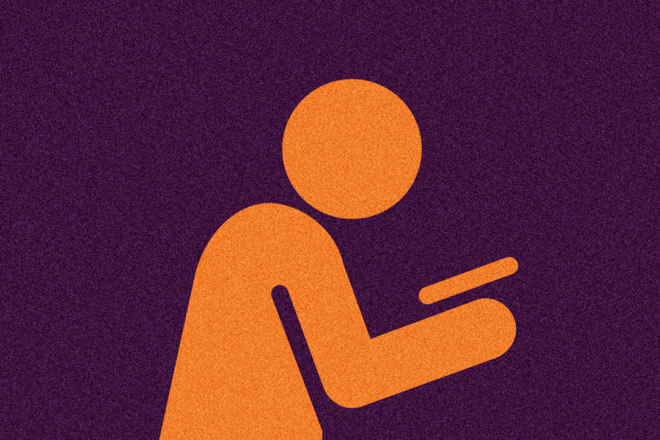Piktogramm eines Menschen mit Smartphone